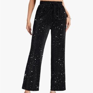 High Elastic Waist Wide Leg Palazzo Pants (XS)